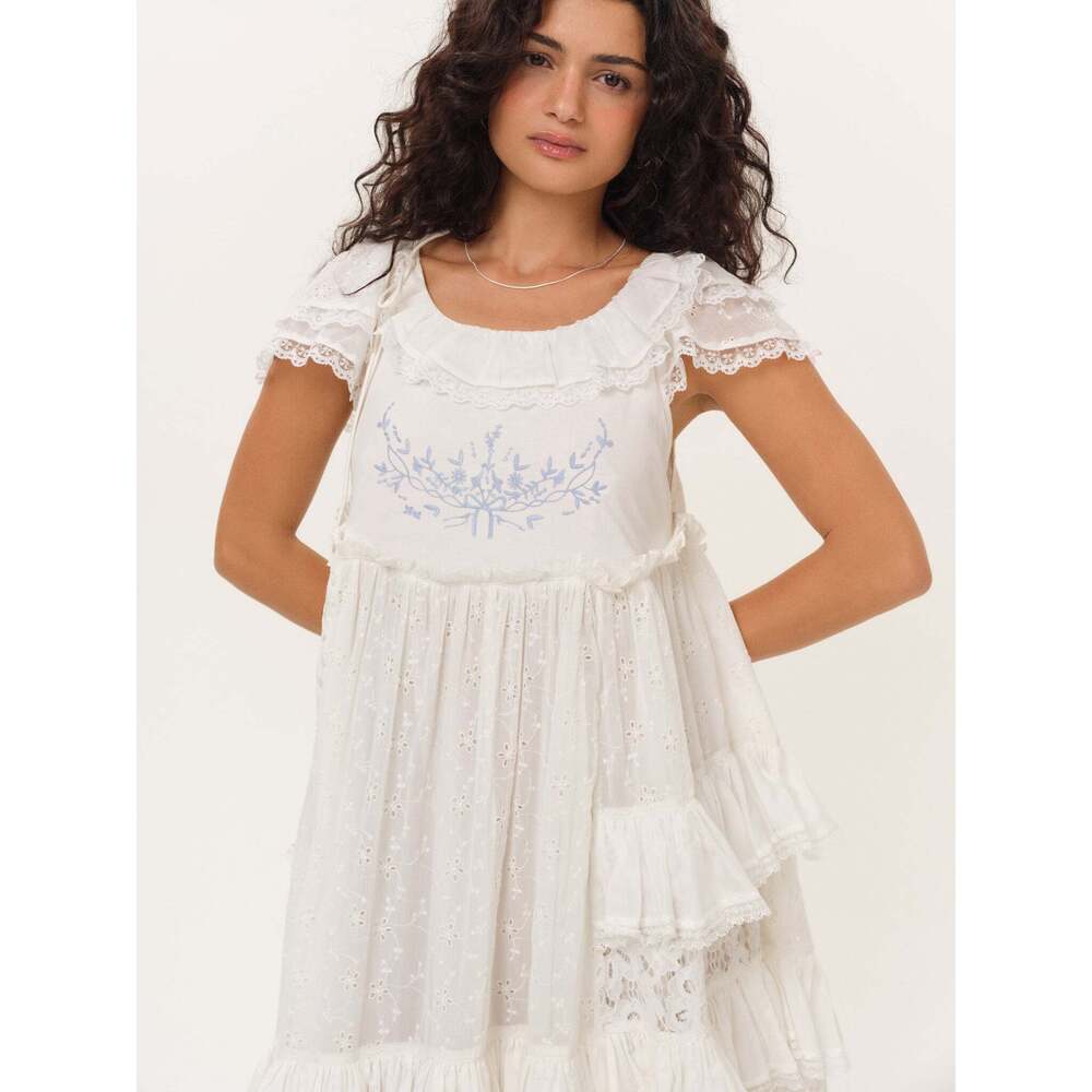 NWT For Love & Lemons Ariel Midi Dress XXS / White - Picture 3 of 3